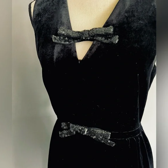Kate Spade New York Sequin Bow Velvet Dress - Picture 3 of 10